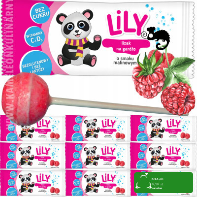 LILY LIZAK BEZ CUKRU zWIT C D3 szałwia tymianek MALINA NA GARDŁO KASZEL x10