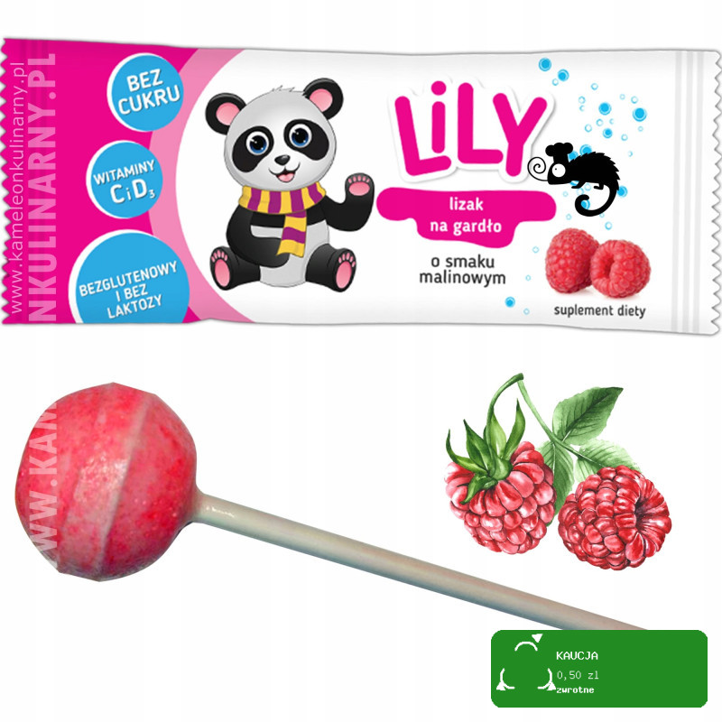 LILY LIZAK BEZ CUKRU zWIT C D3 szałwia tymianek MALINA NA GARDŁO KASZEL x10