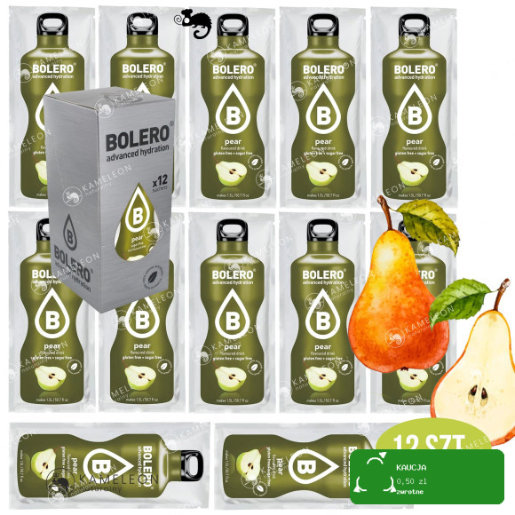 BOLERO DRINK w proszku PEAR gruszka GRUSZKOWY 12x