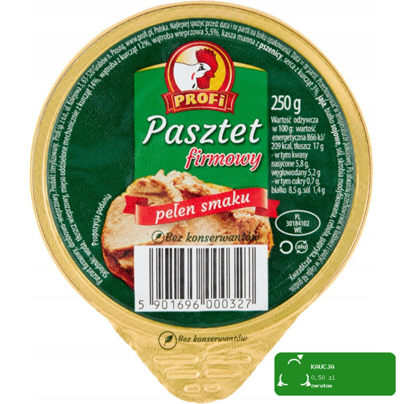 PASZTET DROBIOWO-WIEPRZOWY !! DUŻY !! MIX SMAKÓW 5szt x 250g 1,25KG Profi