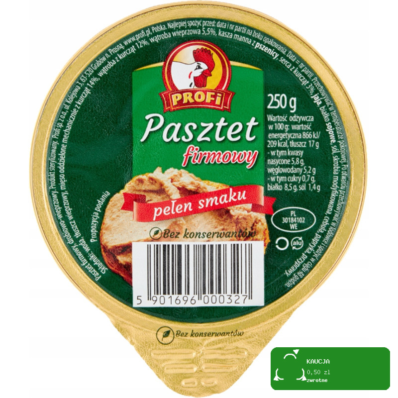PASZTET DROBIOWO-WIEPRZOWY !! DUŻY !! MIX SMAKÓW 5szt x 250g 1,25KG Profi