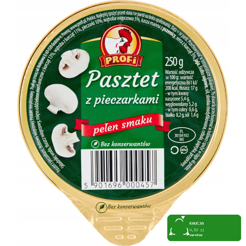 PASZTET DROBIOWO-WIEPRZOWY !! DUŻY !! MIX SMAKÓW 5szt x 250g 1,25KG Profi
