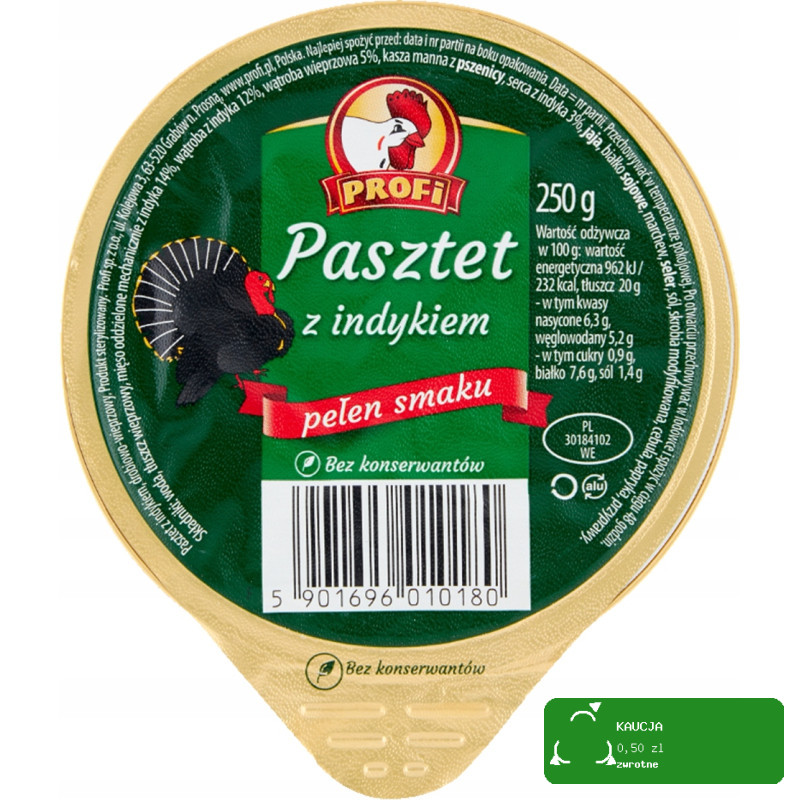 PASZTET DROBIOWO-WIEPRZOWY !! DUŻY !! MIX SMAKÓW 5szt x 250g 1,25KG Profi