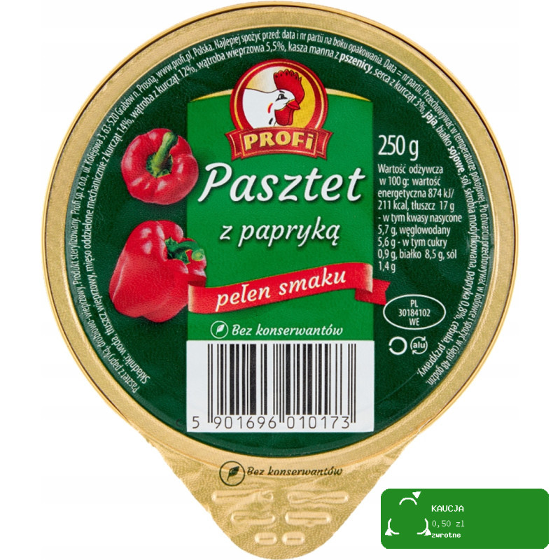 PASZTET DROBIOWO-WIEPRZOWY !! DUŻY !! MIX SMAKÓW 5szt x 250g 1,25KG Profi