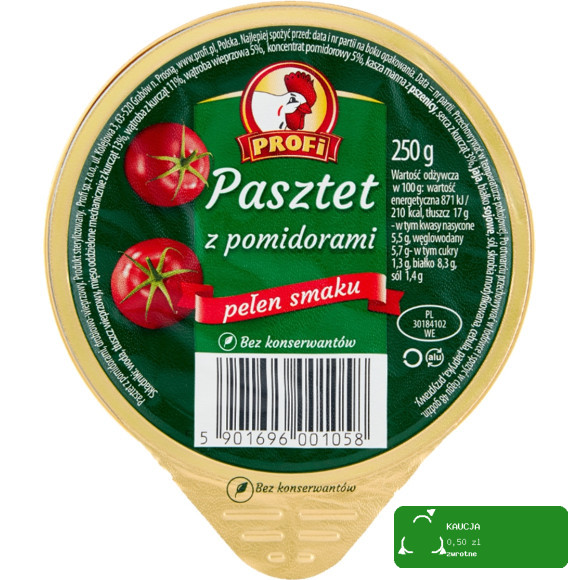 PASZTET DROBIOWO-WIEPRZOWY !! DUŻY !! MIX SMAKÓW 5szt x 250g 1,25KG Profi