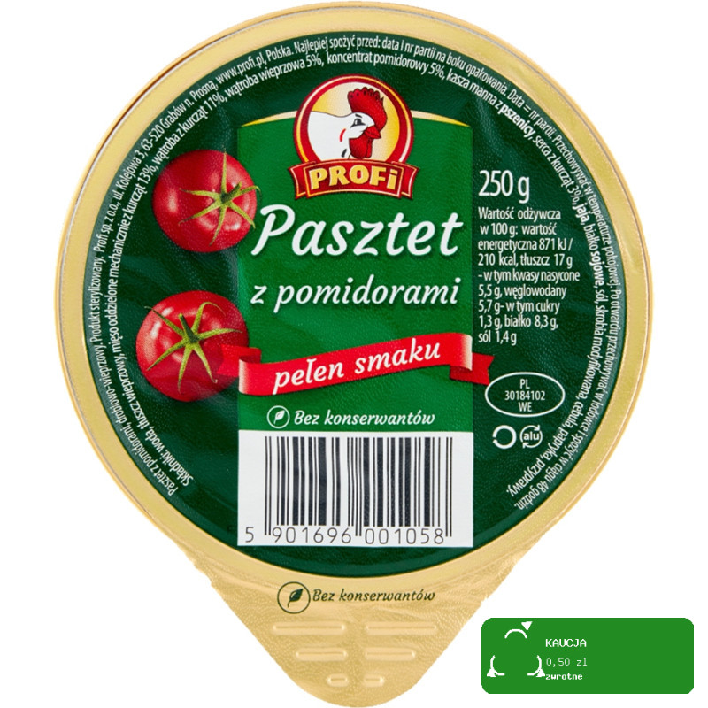 PASZTET DROBIOWO-WIEPRZOWY !! DUŻY !! MIX SMAKÓW 5szt x 250g 1,25KG Profi