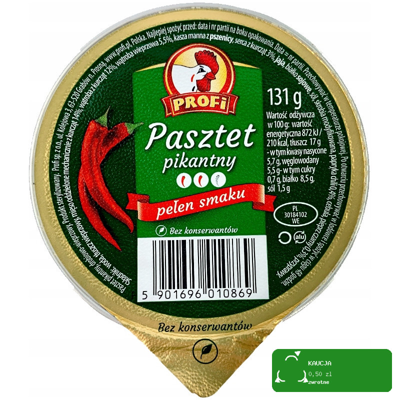 PASZTET DROBIOWO-WIEPRZOWY zestaw MIX RÓŻNYCH SMAKÓW 131g x12 1,57KG PROFI