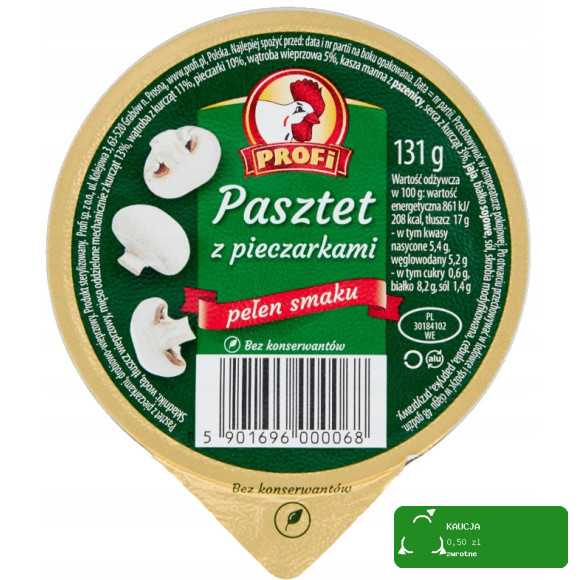 PASZTET DROBIOWO-WIEPRZOWY zestaw MIX RÓŻNYCH SMAKÓW 131g x12 1,57KG PROFI