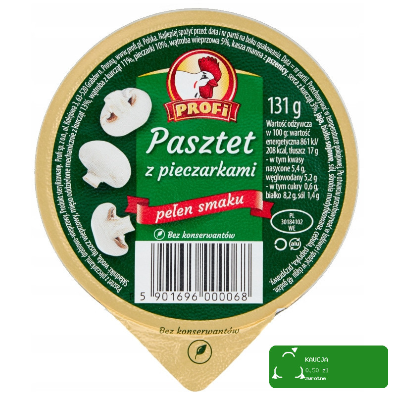 PASZTET DROBIOWO-WIEPRZOWY zestaw MIX RÓŻNYCH SMAKÓW 131g x12 1,57KG PROFI