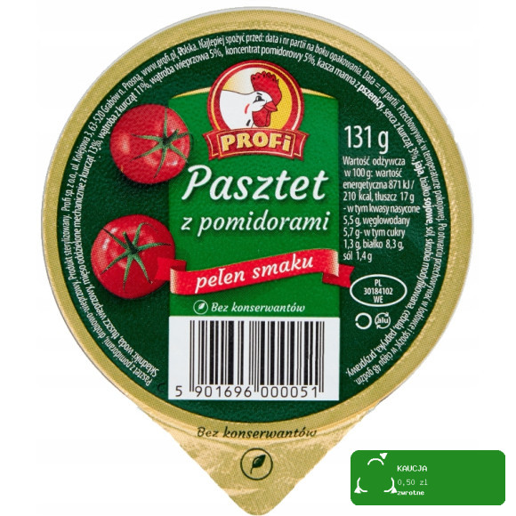 PASZTET DROBIOWO-WIEPRZOWY zestaw MIX RÓŻNYCH SMAKÓW 131g x12 1,57KG PROFI