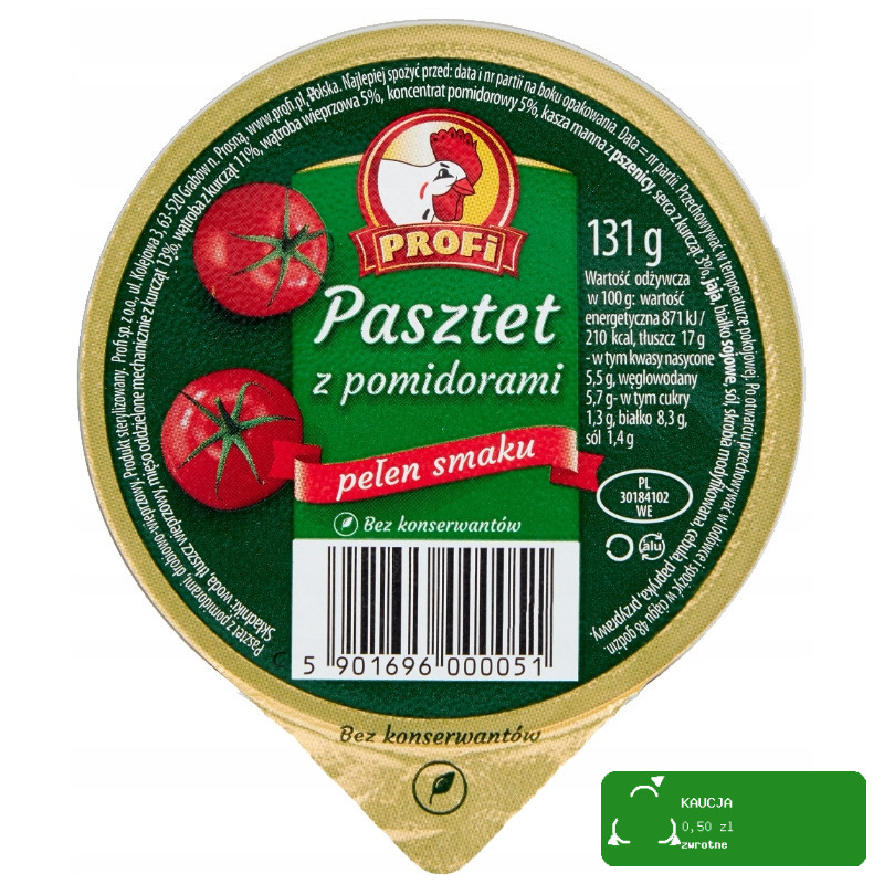 PASZTET DROBIOWO-WIEPRZOWY zestaw MIX RÓŻNYCH SMAKÓW 131g x12 1,57KG PROFI