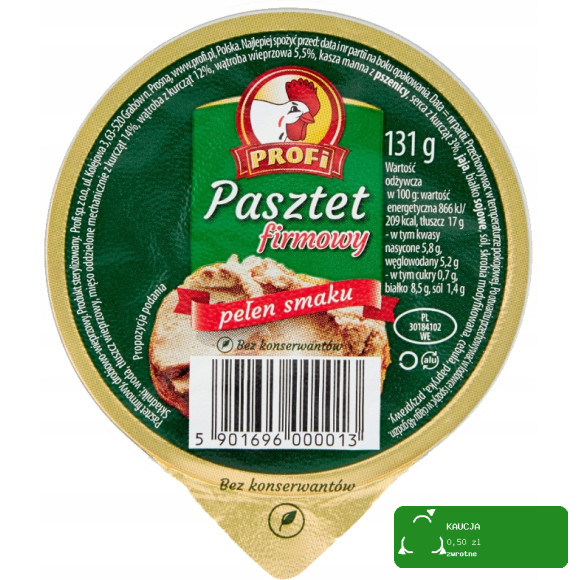 PASZTET DROBIOWO-WIEPRZOWY zestaw MIX RÓŻNYCH SMAKÓW 131g x12 1,57KG PROFI