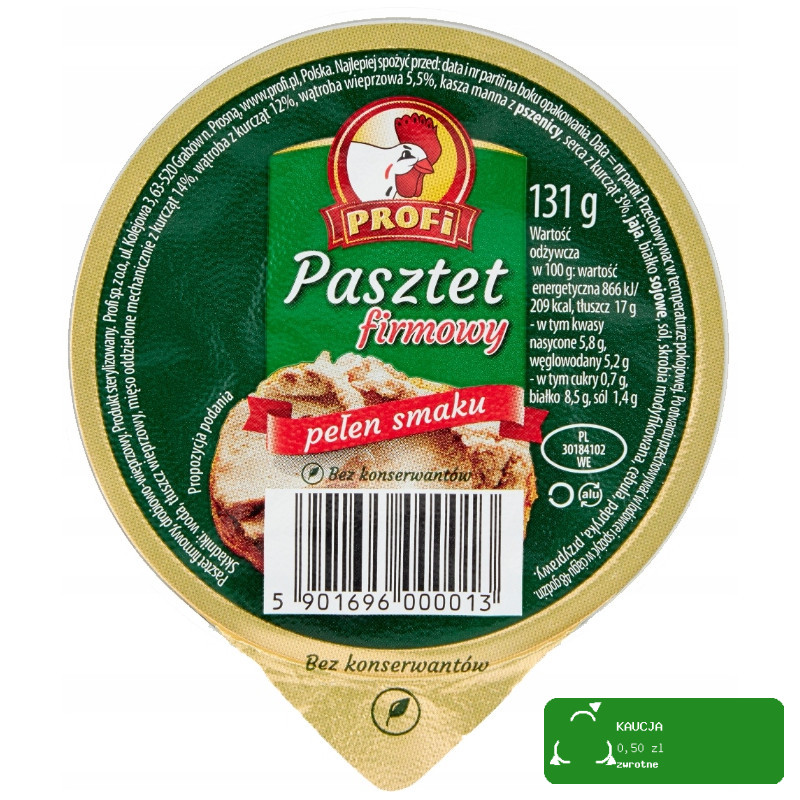 PASZTET DROBIOWO-WIEPRZOWY zestaw MIX RÓŻNYCH SMAKÓW 131g x12 1,57KG PROFI