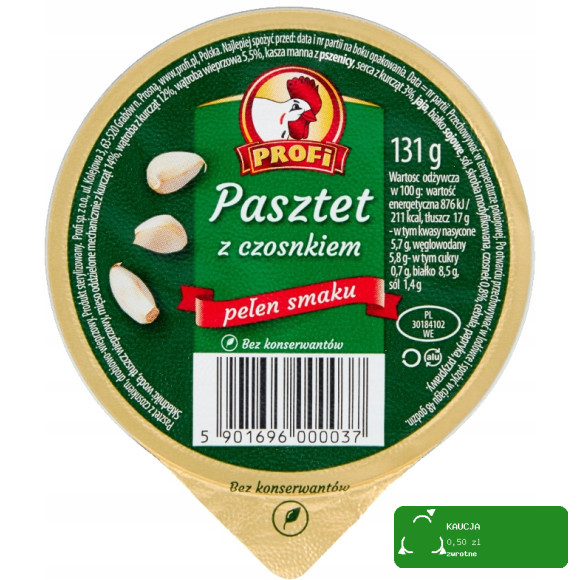 PASZTET DROBIOWO-WIEPRZOWY zestaw MIX RÓŻNYCH SMAKÓW 131g x12 1,57KG PROFI
