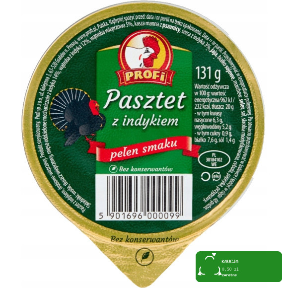 PASZTET DROBIOWO-WIEPRZOWY zestaw MIX RÓŻNYCH SMAKÓW 131g x12 1,57KG PROFI
