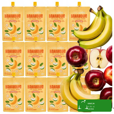 OWOLOVO TROPIKALNIE mus owocowy BANANOWO JABŁKO BANAN 200g x12 2,4KG