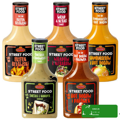 Roleski 5x SOS STREET FOOD DO HAMBURGERÓW HOT DOGÓW KEBABÓW FRYTEK zestaw 5 szt