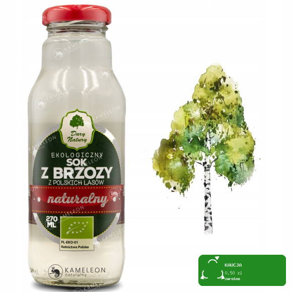 SOK Z BRZOZY 98% polski BIO EKOLOGICZNY 270ml x8 2,16L DARY NATURY