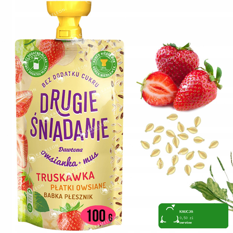 Dawtona DRUGIE ŚNIADANIE bc OWSIANKA MUS Truskawka Płatki Owsiane 100G x5