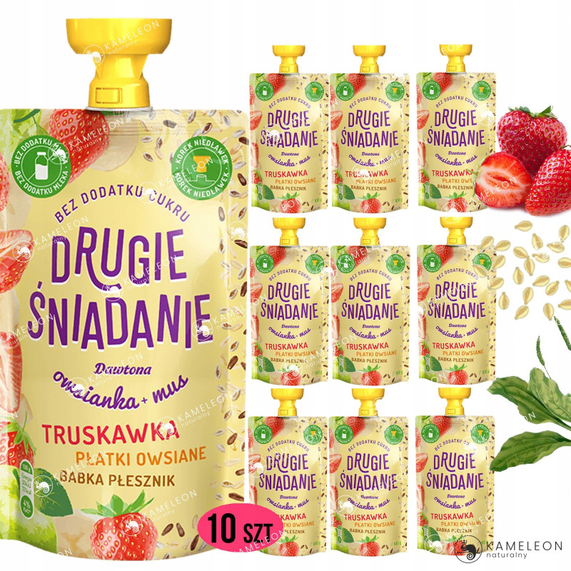 Dawtona DRUGIE ŚNIADANIE bc OWSIANKA MUS Truskawka Płatki Owsiane 100G x5