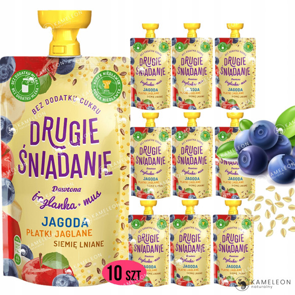 Dawtona DRUGIE ŚNIADANIE bc JAGLANKA MUS Jagoda Jabłko Banan Płatki 100G x5