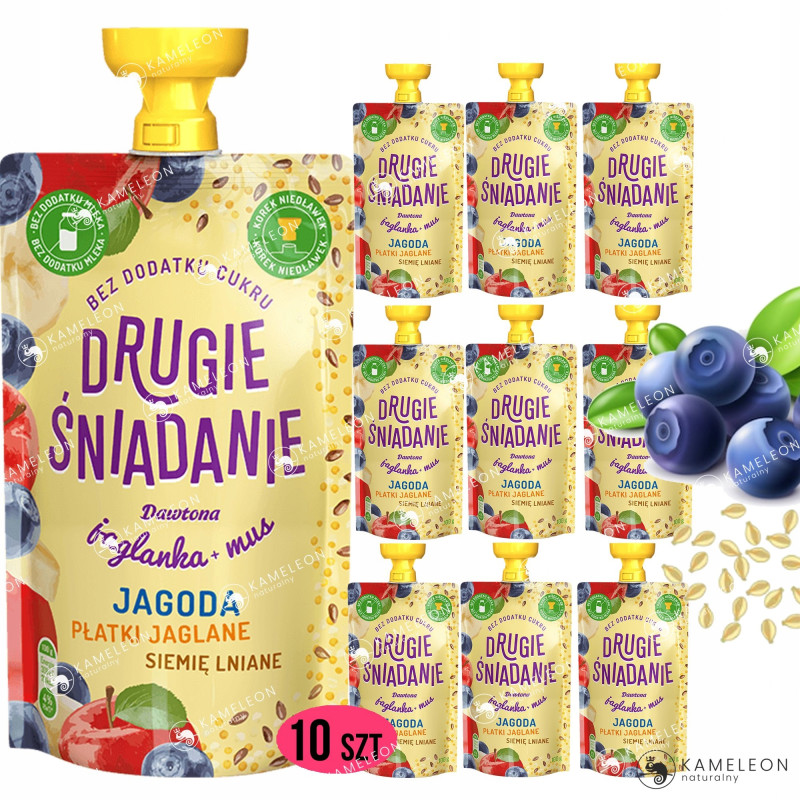 Dawtona DRUGIE ŚNIADANIE bc JAGLANKA MUS Jagoda Jabłko Banan Płatki 100G x5