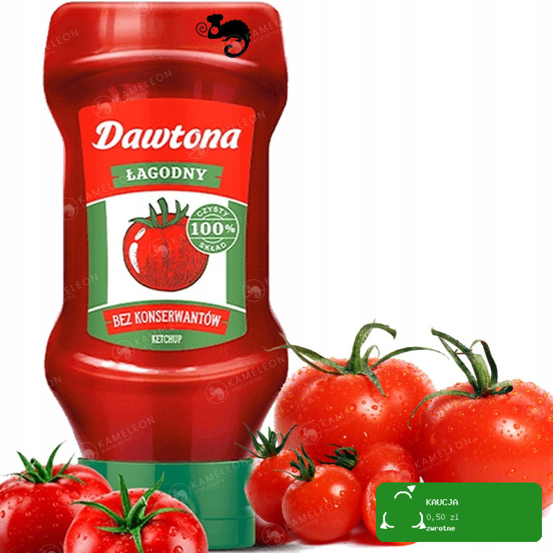 KETCHUP ŁAGODNY PIKANTNY Z JAPALENO ZIOŁOWY bez CUKRU MIX 5 x 450G DAWTONA