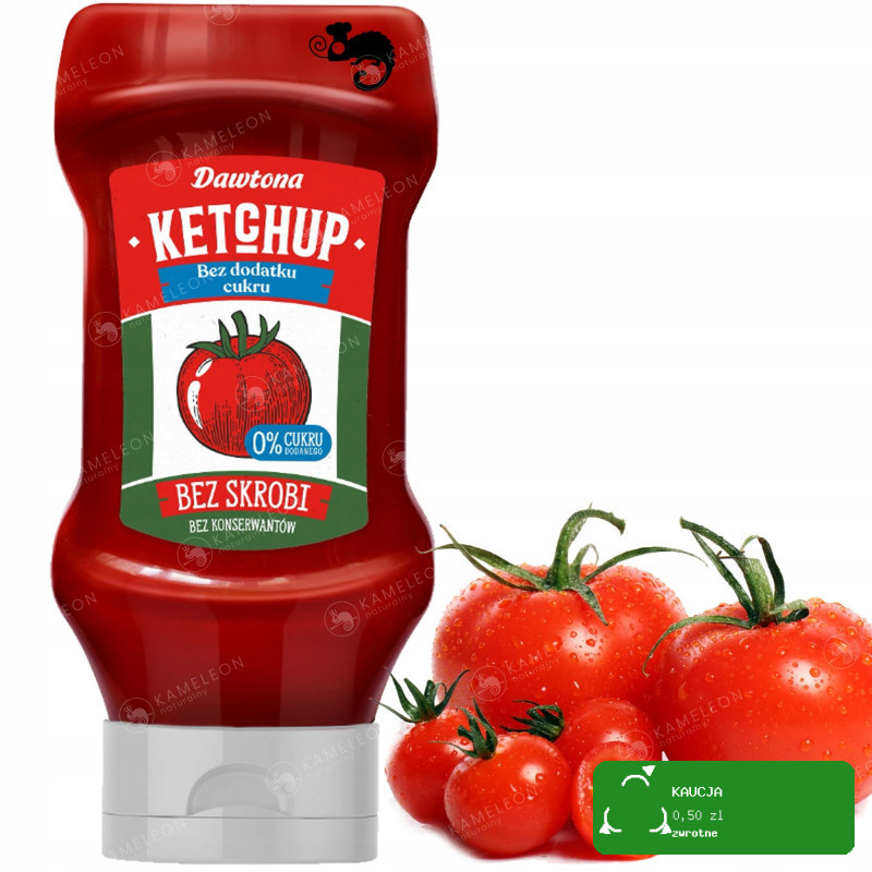 KETCHUP ŁAGODNY PIKANTNY Z JAPALENO ZIOŁOWY bez CUKRU MIX 5 x 450G DAWTONA