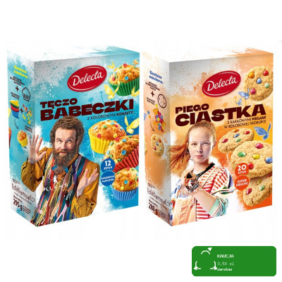 Delecta TĘCZO BABECZKI + PIEGO CIASTKA wypieki dla DZIECI 2szt PAN KLEKS