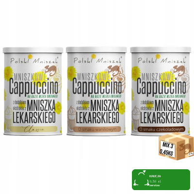 CAPPUCCINO MNISZKOWE mix150g x3szt WANILIA CZEKOLADA CLASSIC Polski Mniszek