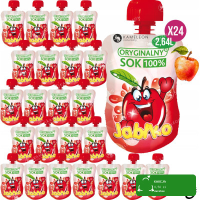 ORYGINALNY SOK MUS OWOCOWY BEZ CUKRU JABŁKOWY Jabłko + Wit.C 110ml x24 2,6L