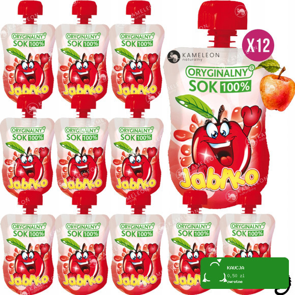ORYGINALNY SOK MUS OWOCOWY BEZ CUKRU JABŁKOWY Jabłko + Wit.C 110ml x24 2,6L