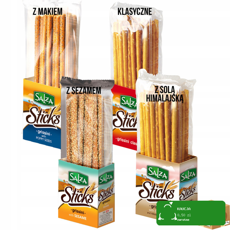 SALZA STICKS GRISSINI PALUCHY PALUSZKI CHLEBOWE mix smaków 4 paczek 0,88KG