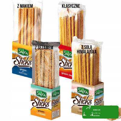 SALZA STICKS GRISSINI PALUCHY PALUSZKI CHLEBOWE mix smaków 4 paczek 0,88KG