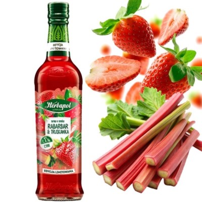 HERBAPOL SYROP SMAKI SŁOŃCA RABARBAR Z TRUSKAWKĄ 420ML