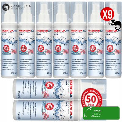 9X ARGENTUM200 SREBRO KOLOIDALNE 50 ppm AEROZOL W SPRAYU 150ml AURA HERBALS