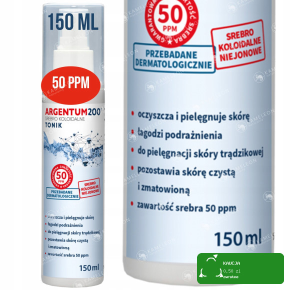 9X ARGENTUM200 SREBRO KOLOIDALNE 50 ppm AEROZOL W SPRAYU 150ml AURA HERBALS