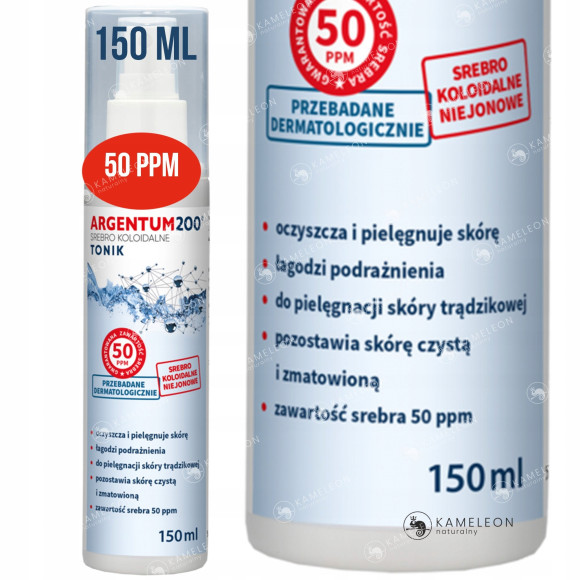 9X ARGENTUM200 SREBRO KOLOIDALNE 50 ppm AEROZOL W SPRAYU 150ml AURA HERBALS