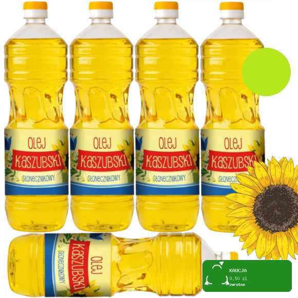 ACS OLEJ KASZUBSKI SŁONECZNIKOWY RAFINOWANY do smażenia pieczenia 1000ml x5