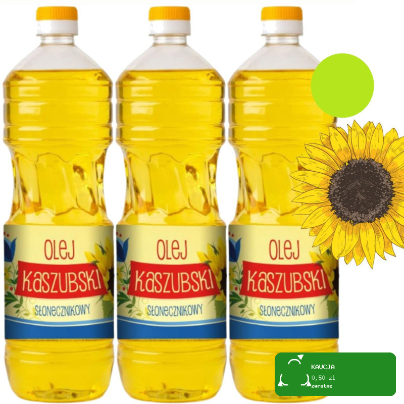 ACS OLEJ KASZUBSKI SŁONECZNIKOWY RAFINOWANY do smażenia 1000ml x3 3L