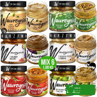 WAWRZYNIEC PASTA PASZTET HUMMUS PASTY DO PIECZYWA MIX SMAKÓW x6 szt 1,08KG