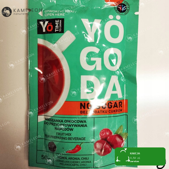 YOGODA MIESZANKA OWOCOWA do NAPOJÓW BEZ DODATKU CUKRU DEREŃ 50g 14szt 0,7KG