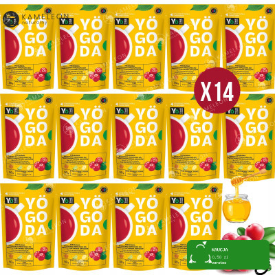 YOGODA MIESZANKA MIODOWO OWOCOWA do NAPOJÓW ŻURAWINA 50g x14szt 0,7KG