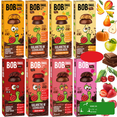BOB SNAIL PRZEKĄSKA W CZEKOLADZIE mix 8szt / ZESTAW