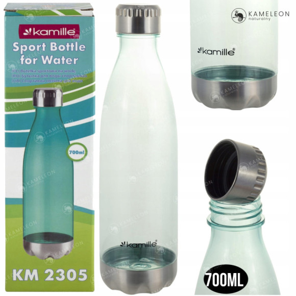 BUTELKA BIDON na WODĘ NAPÓJ TRENING tworzywo 700ml KAMILLE ZIELONA KM2305 BUTELKA BIDON na WODĘ NAPÓJ TRENING tworzywo 700ml KAMILLE ZIELONA KM2305