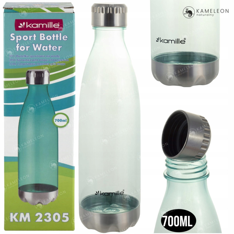 BUTELKA BIDON na WODĘ NAPÓJ TRENING tworzywo 700ml KAMILLE ZIELONA KM2305