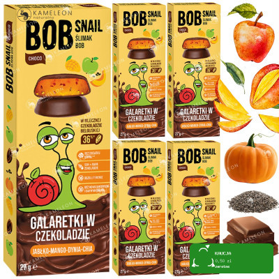 BOB SNAIL JELLY W CZEKOLADZIE MANGO 27g  x5 / WIELOPAK