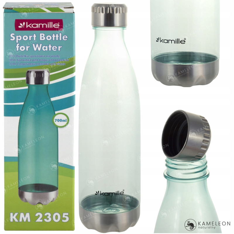 BUTELKA BIDON na WODĘ NAPÓJ TRENING tworzywo 700ml KAMILLE ZIELONA KM2305
