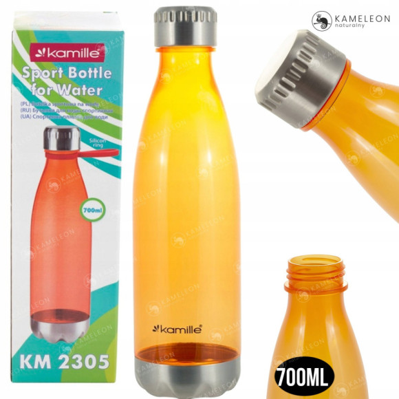 BUTELKA BIDON SHAKER na WODĘ NAPOJE TWORRZYWOW 700ml Kamille POMARAŃCZOWA BUTELKA BIDON SHAKER na WODĘ NAPOJE TWORRZYWOW 700ml Kamille POMARAŃCZOWA