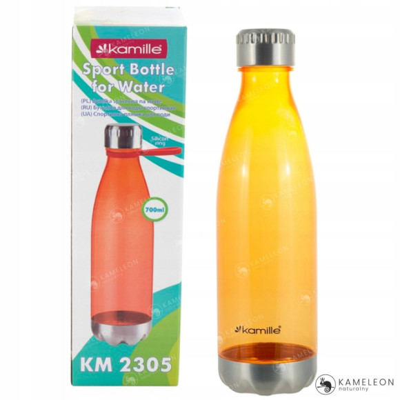 BUTELKA BIDON SHAKER na WODĘ NAPOJE TWORRZYWOW 700ml Kamille POMARAŃCZOWA BUTELKA BIDON SHAKER na WODĘ NAPOJE TWORRZYWOW 700ml Kamille POMARAŃCZOWA